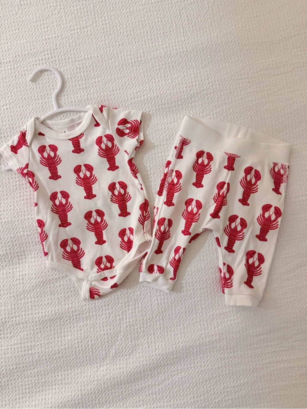 White and Red Lobster Two-Piece Baby Pajama Set